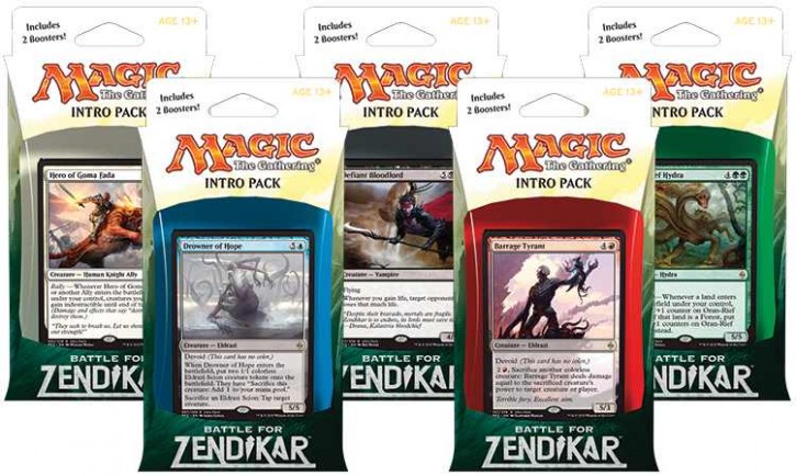 Battle for Zendikar: Alle 5 Intro Packs -E-